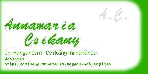 annamaria csikany business card