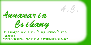 annamaria csikany business card